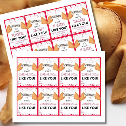 Fortune Cookie Valentines Printable Editable Gift Tag | Valentine Fortune Cookie Gift Tag | Kids Class Friend | Chinese Lunar New Year Treat