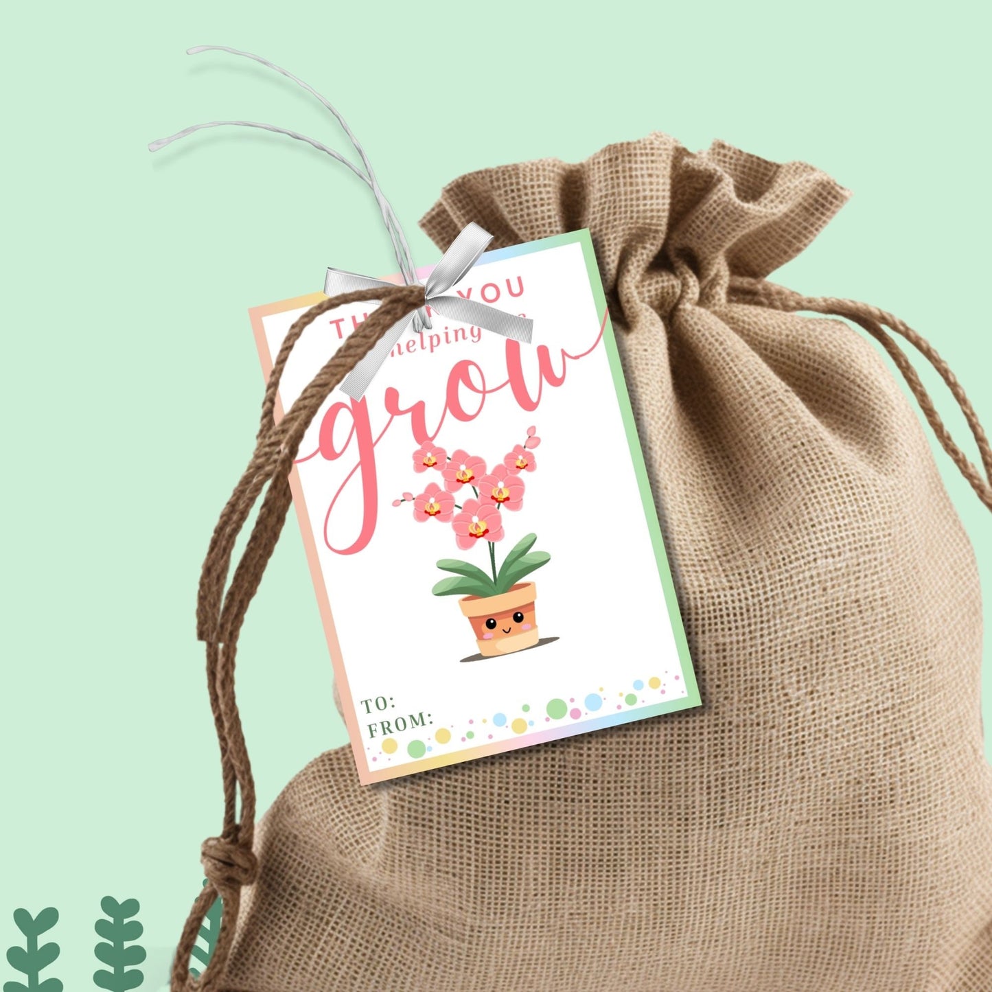 Plant Teacher Appreciation Tag | Teacher Gift Tag | Gift For Teachers | Teachers Plant Seeds | Teacher Printable | Orchid Tag