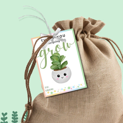 Succulent Plant Teacher Appreciation Tag | Teacher Gift Tag | Gift For Teachers | Teachers Plant Seeds | Teacher Printable | Succulent Tag