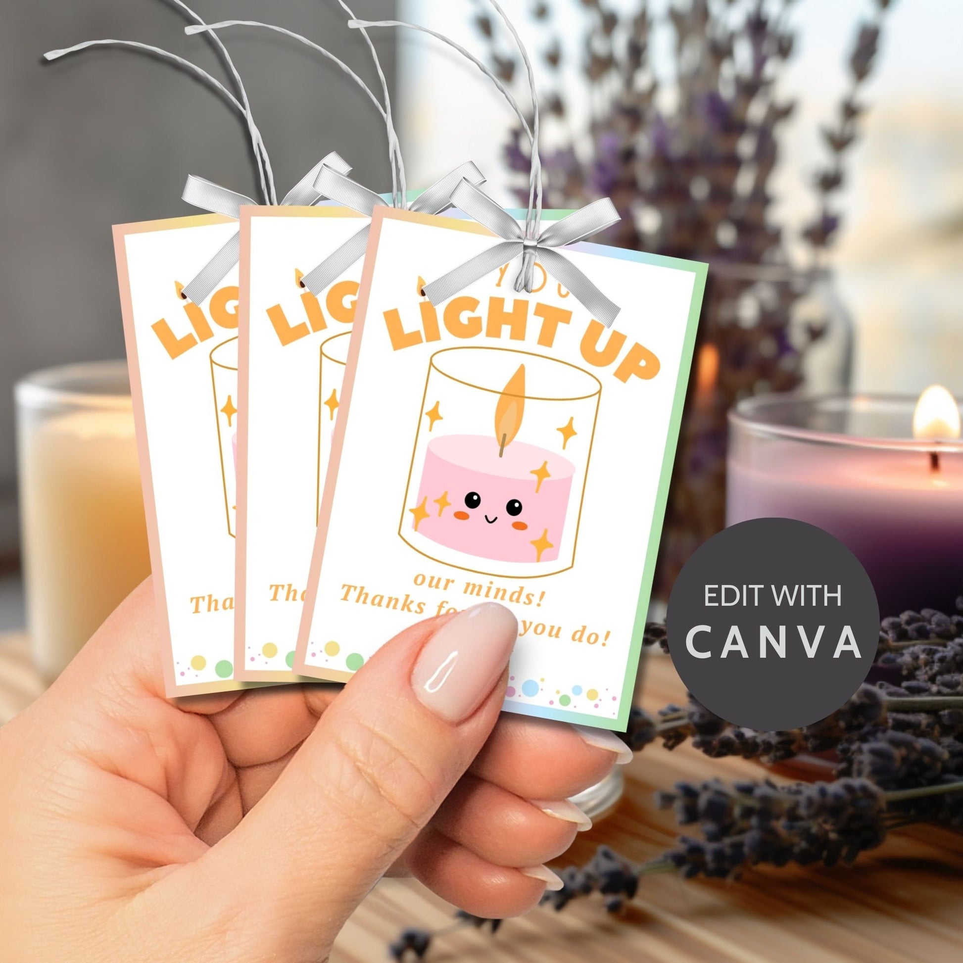 Candle Teacher Appreciation Gift Tag | You Light Up Our Minds | Staff Educator Teacher Thank You Gift | Staff Teacher Appreciation Week