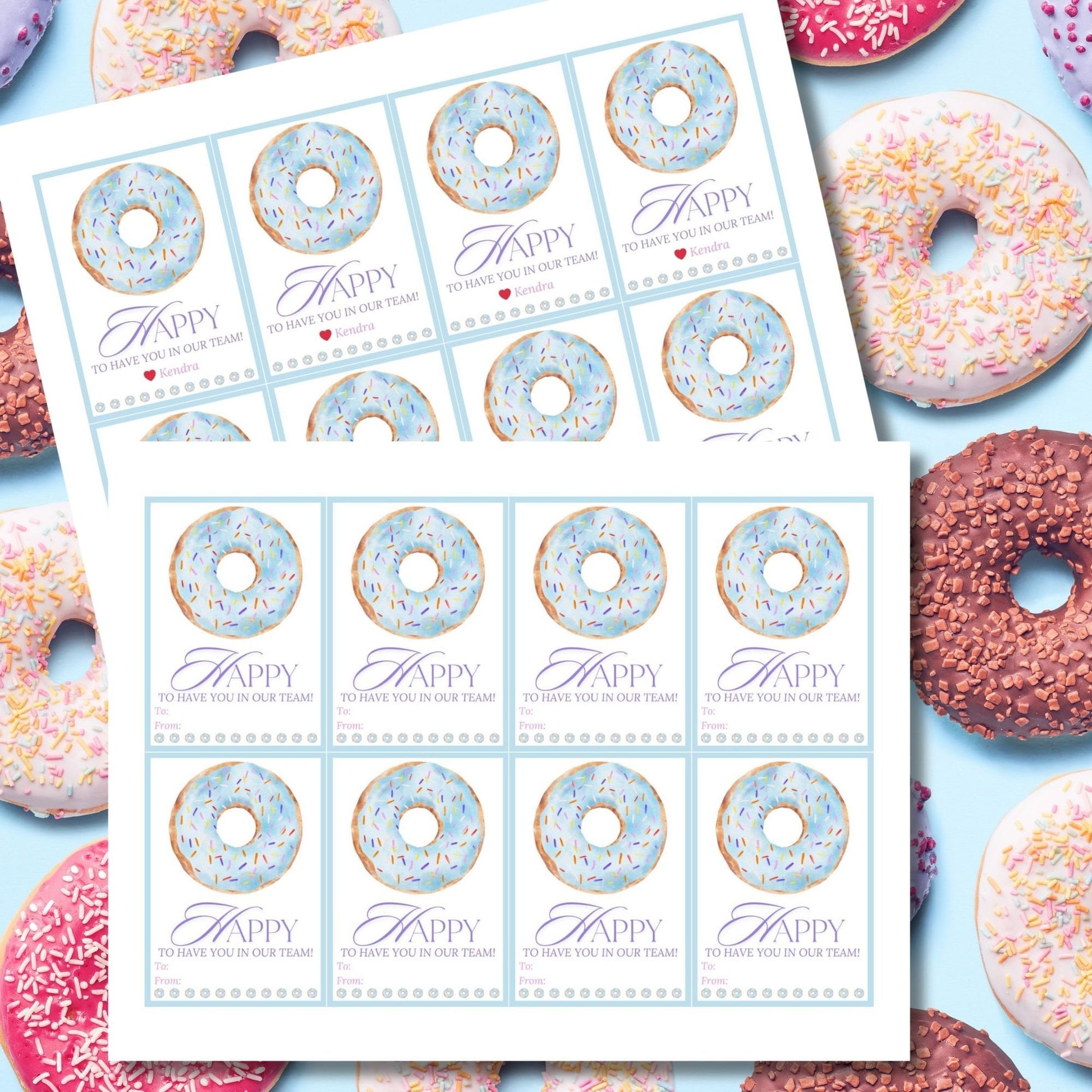 Employee Appreciation Donut Gift Tag | Happy to Have You In Our Team | Employee Client Customer Friend Office Team Staff Coworker Thank You