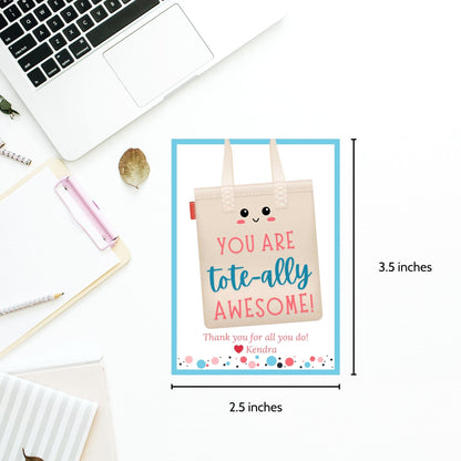 Custom Tote Bags Employee Appreciation Tag | Employee Teacher Bus Driver Friend Coworker Staff Office Team Recognition | Lunch Bags Custom