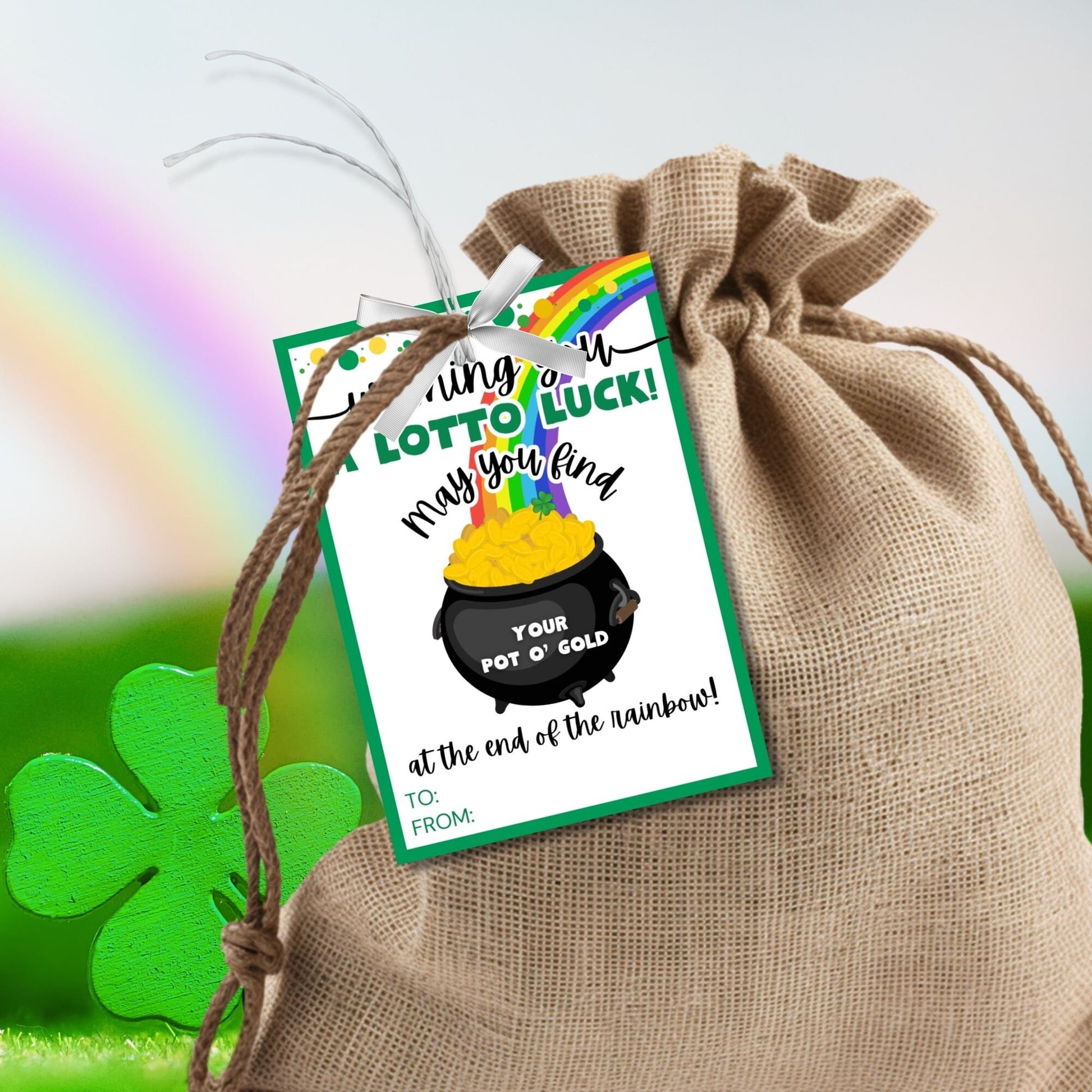 Lotto Luck St Patricks Day Gift Tag | St Paddys Day | Lucky Charm | Pot of Gold | Staff Coworker Friend Client Customer Lender Teacher