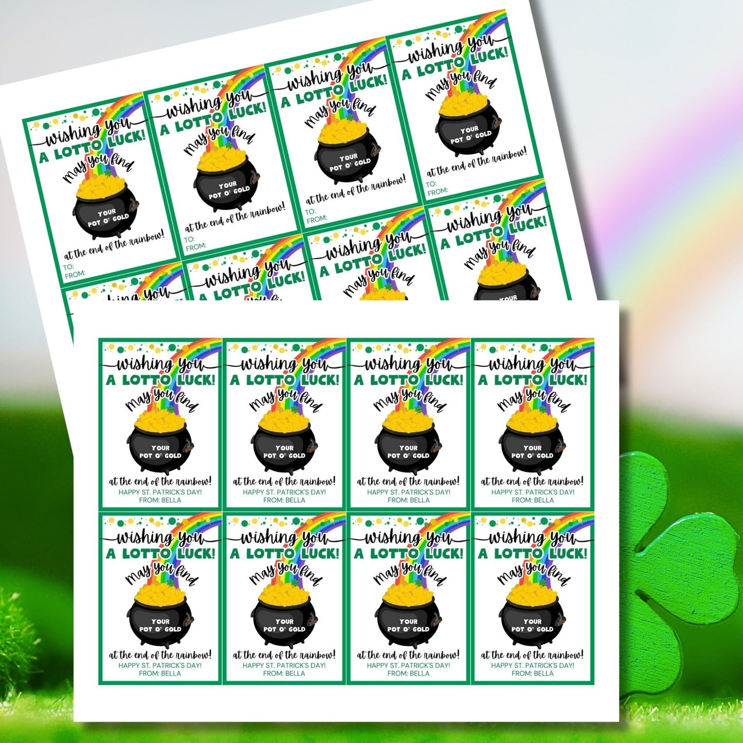 Lotto Luck St Patricks Day Gift Tag | St Paddys Day | Lucky Charm | Pot of Gold | Staff Coworker Friend Client Customer Lender Teacher