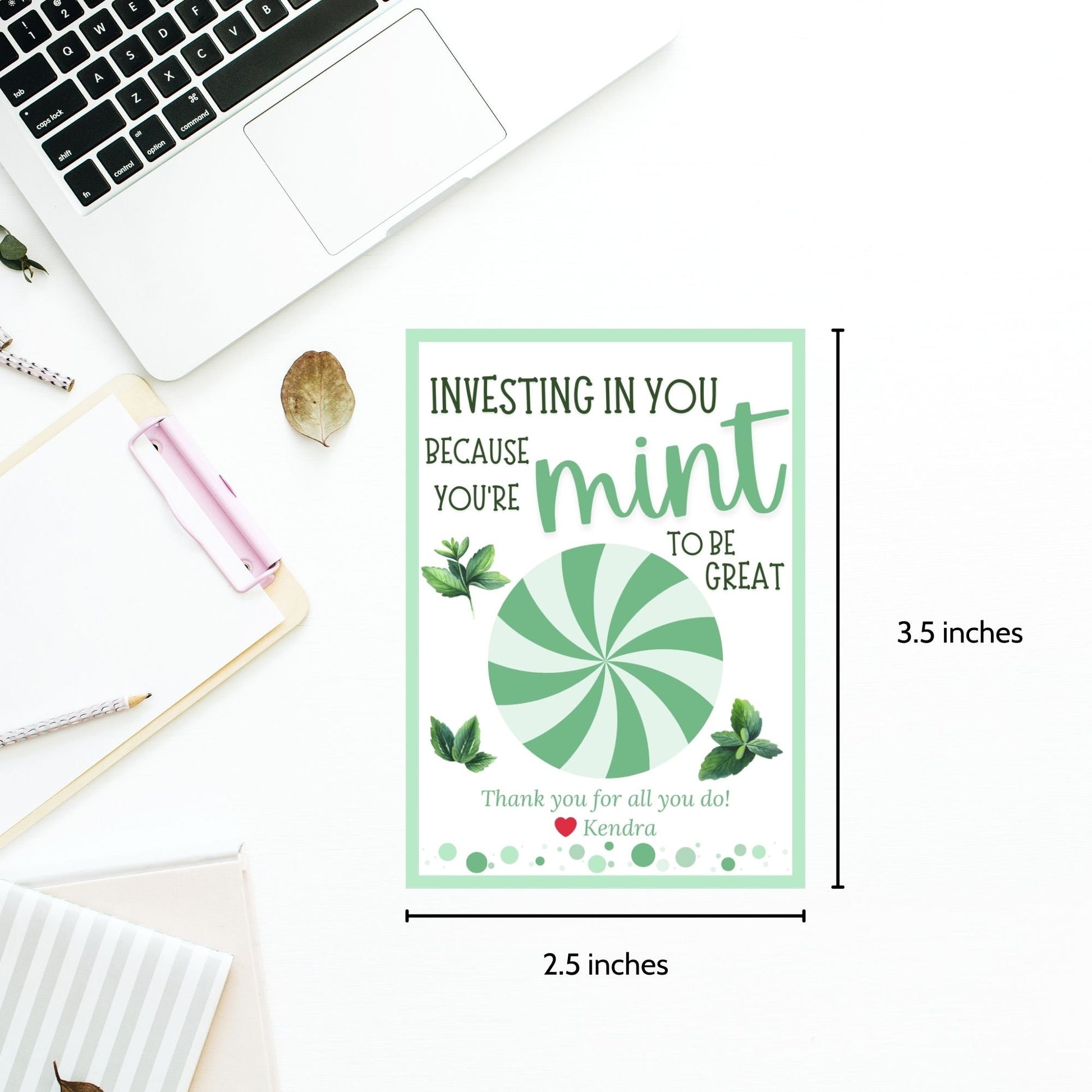 Mint Candy Employee Appreciation Gift | Investor Teacher Bus Driver Friend Coworker Staff Office Team Lender Broker Realtor Thank You