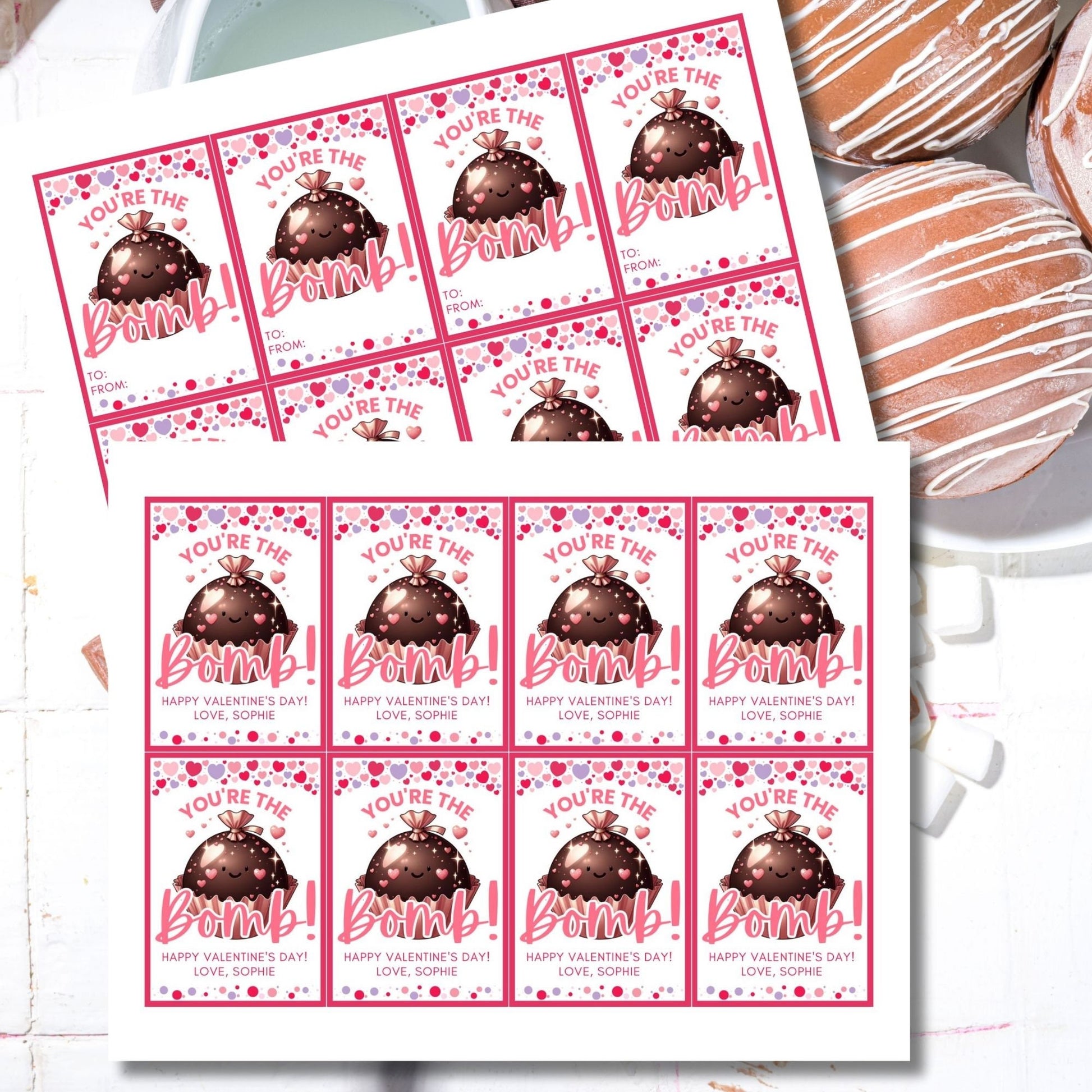 Hot Chocolate Bomb Editable Printable Tags | Youre the Bomb Tag | Hot Cocoa Stickers | Hot Cocoa Sticker | Friend Coworker Classmate Neighbor