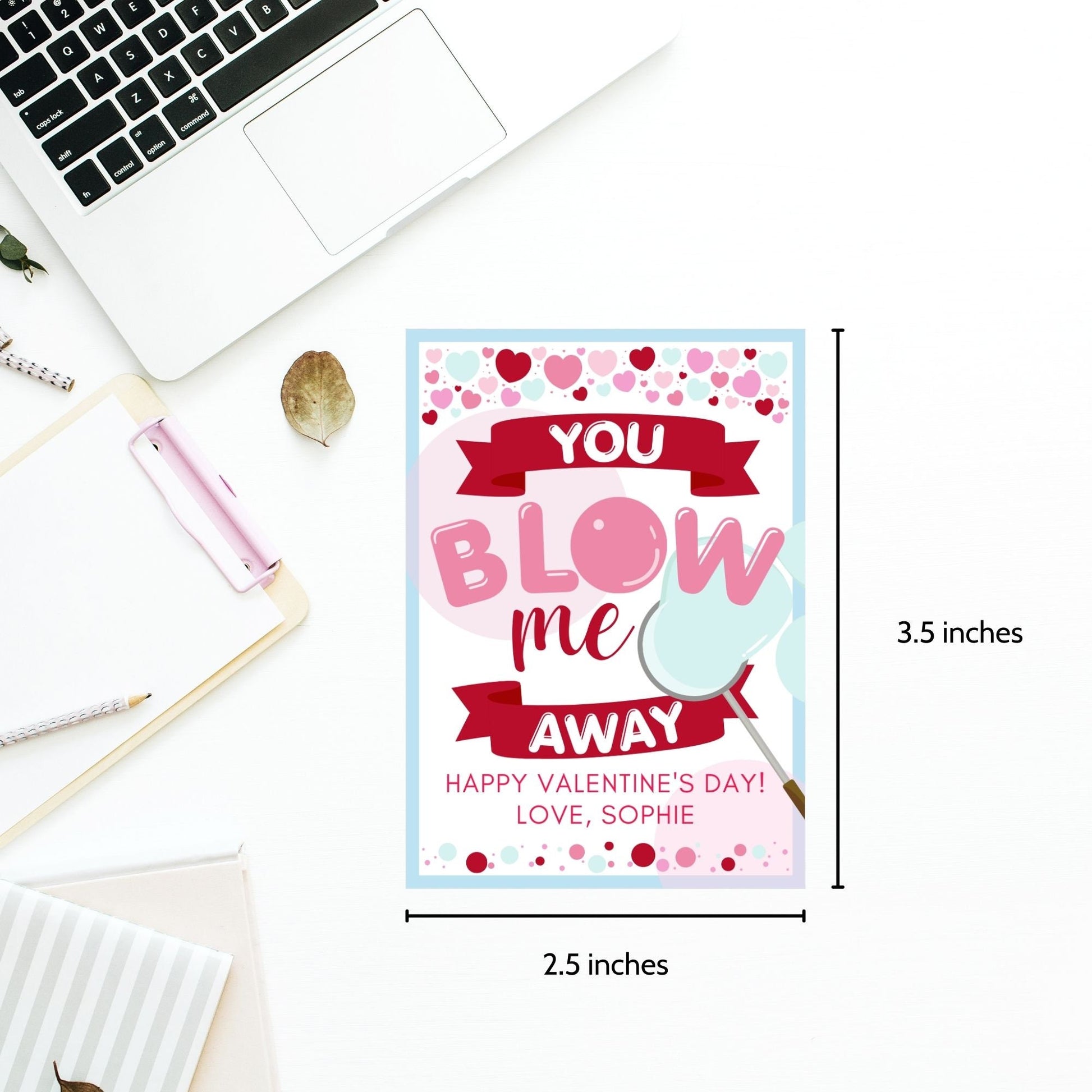 Bubbles Valentine Printable Tag | You Blow Me Away Printable Valentine | Valentines For Students From Teacher | School Valentines