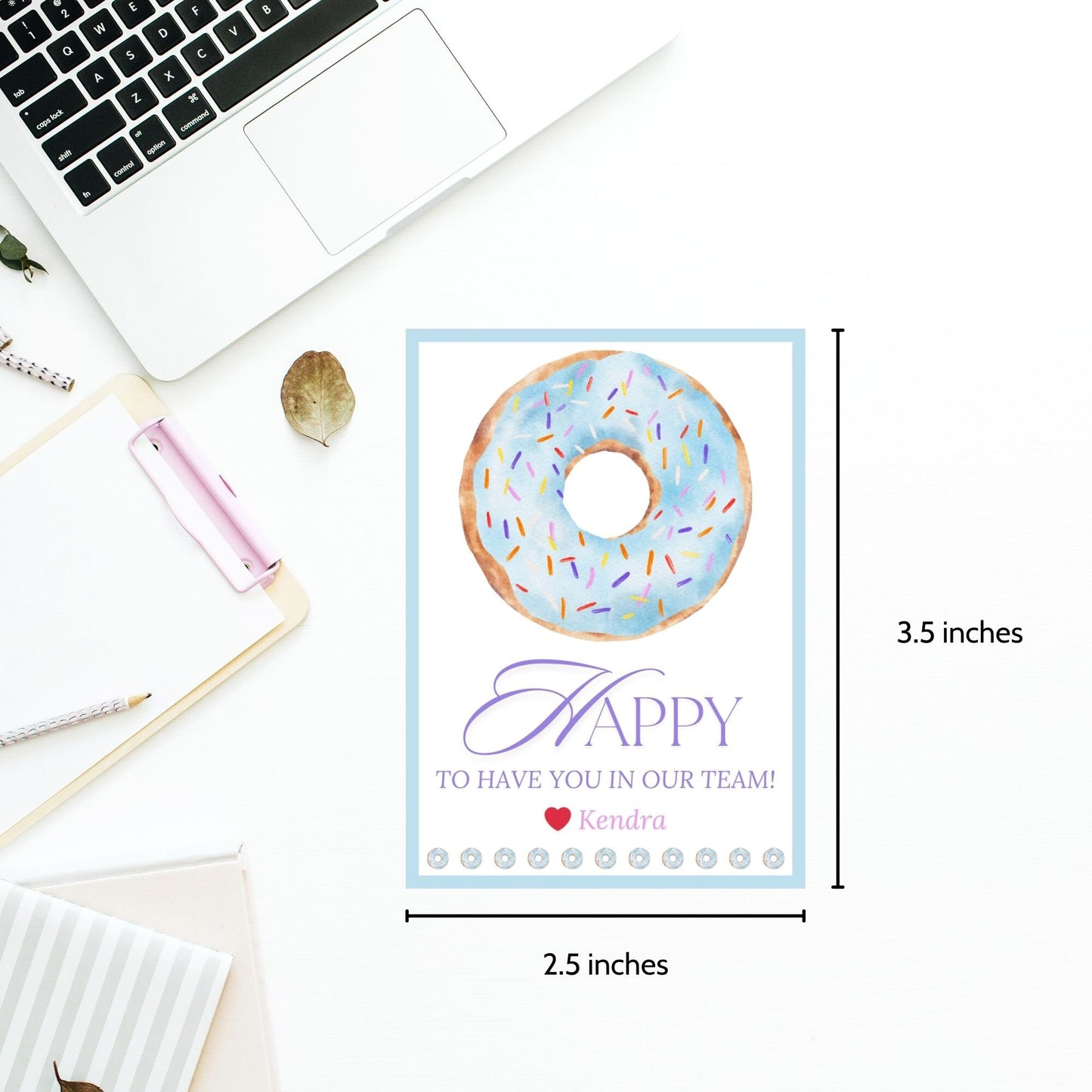 Employee Appreciation Donut Gift Tag | Happy to Have You In Our Team | Employee Client Customer Friend Office Team Staff Coworker Thank You