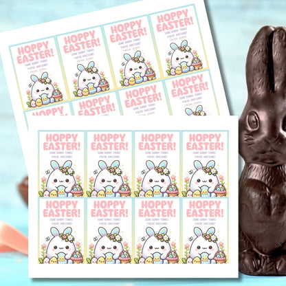 Chocolate Bunny Easter Gift Tags | Easter Bunny Tag | Happy Easter Favor Tags | Easter Basket | Easter Egg | Kids Class Friend Coworker