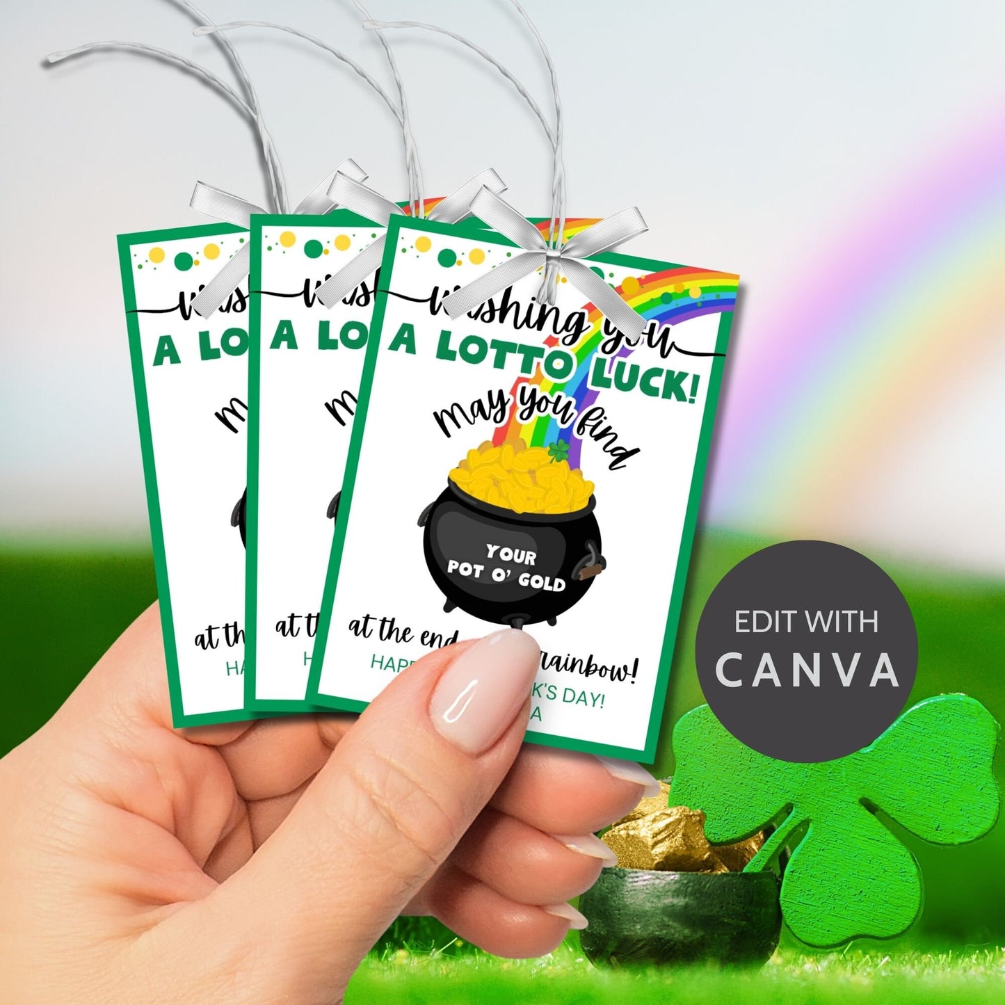 Lotto Luck St Patricks Day Gift Tag | St Paddys Day | Lucky Charm | Pot of Gold | Staff Coworker Friend Client Customer Lender Teacher