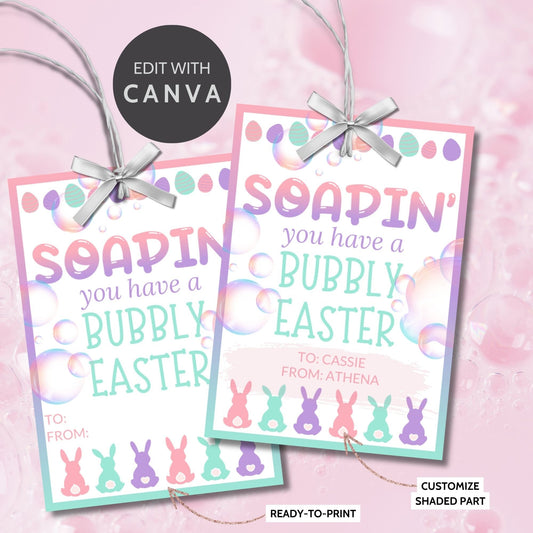 Easter Soap Tag | Easter Bubble Tags | Soapin | Easter Gifts For Kids Student Coworker Neighbor Class | Easter Basket Tags | Easter Stickers