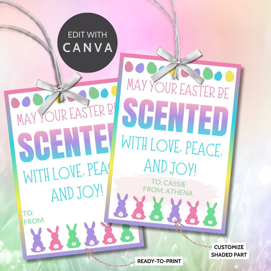 Printable Easter Gift Tags Spring Smencils Scented Pencils Perfume Candle Coworker Employee Staff Bus Driver Client Classroom Favors Gifts for Kids School Supplies Classroom Rewards Easter Basket Stuffers Easter Sticker Easter Tags Non-Candy