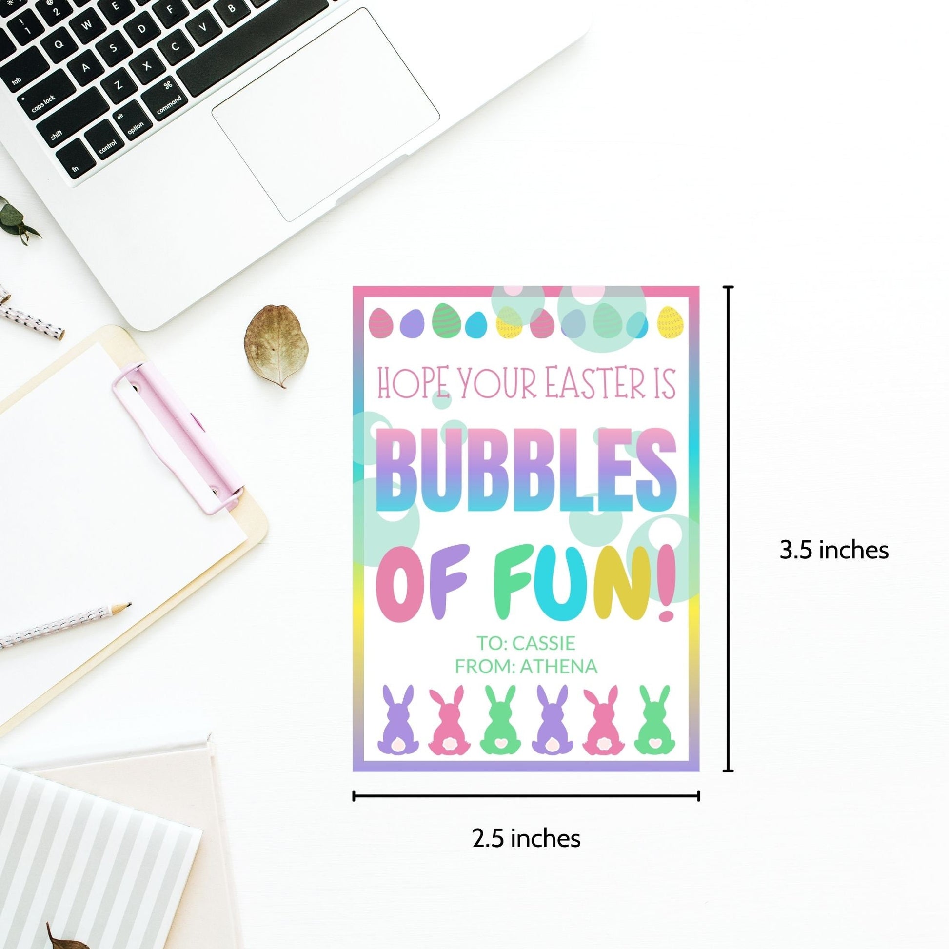 Classroom Favors | Bubble Tag Boy Girl | Easter Bubble Gift Tags | Editable Easter Gift Tags | Easter Classroom Gifts For Kids Student