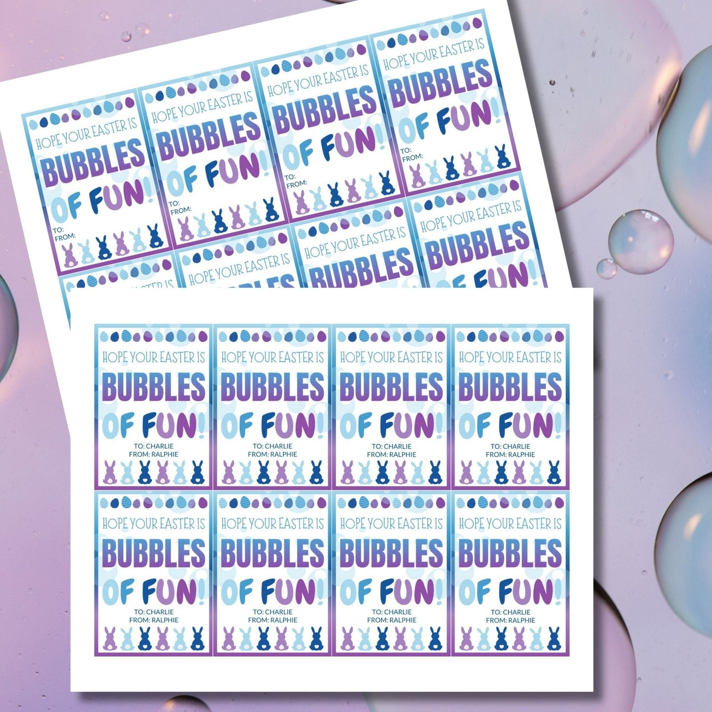 Classroom Favors | Bubble Tag Boy Girl | Easter Bubble Gift Tags | Editable Easter Gift Tags | Easter Classroom Gifts For Kids Student