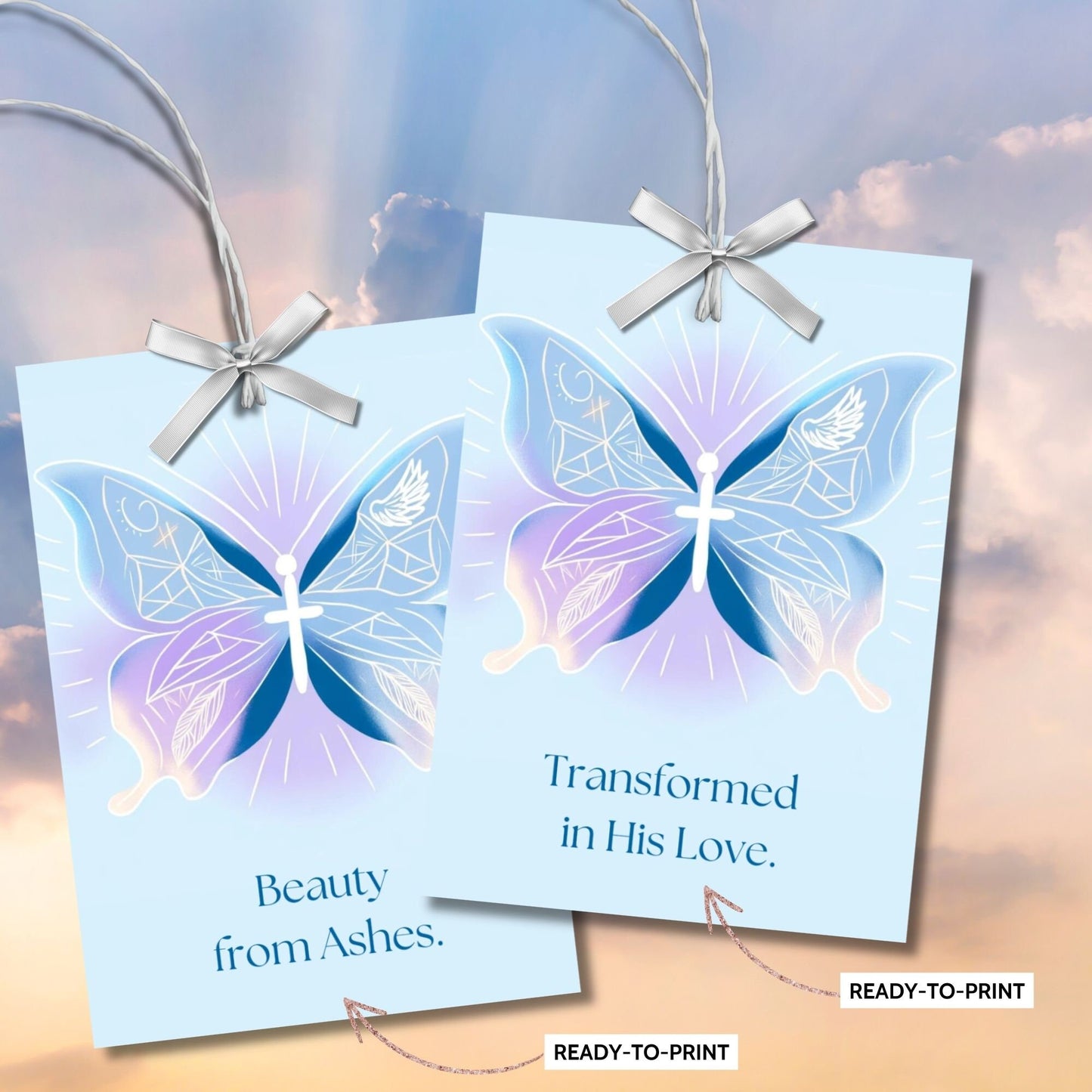 Christian Easter Tag | Religious Easter Tag | Butterfly Theme Easter Tag | Sunday School Teacher Gift | Printable Easter Poem