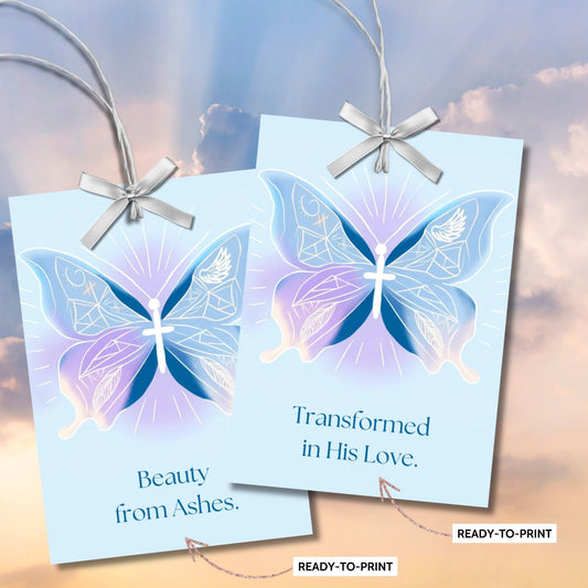 Christian Easter Tag | Religious Easter Tag | Butterfly Theme Easter Tag | Sunday School Teacher Gift | Printable Easter Poem