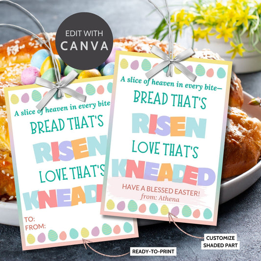 Easter Basket Stuffers | Basket Easter Sunday | Easter Bread | Bread Food Tag Stickers | Bread Pun | Breakfast Stickers | Gift for Neighbor