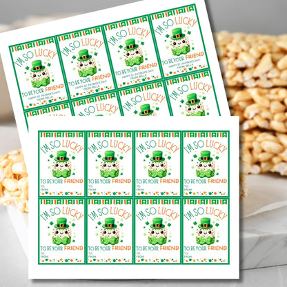 Rice Krispy Crispies Treat Printable Editable Gift Tag Girl Boy Snack Bars Classmate Classroom Employee Staff Coworker Friend Client