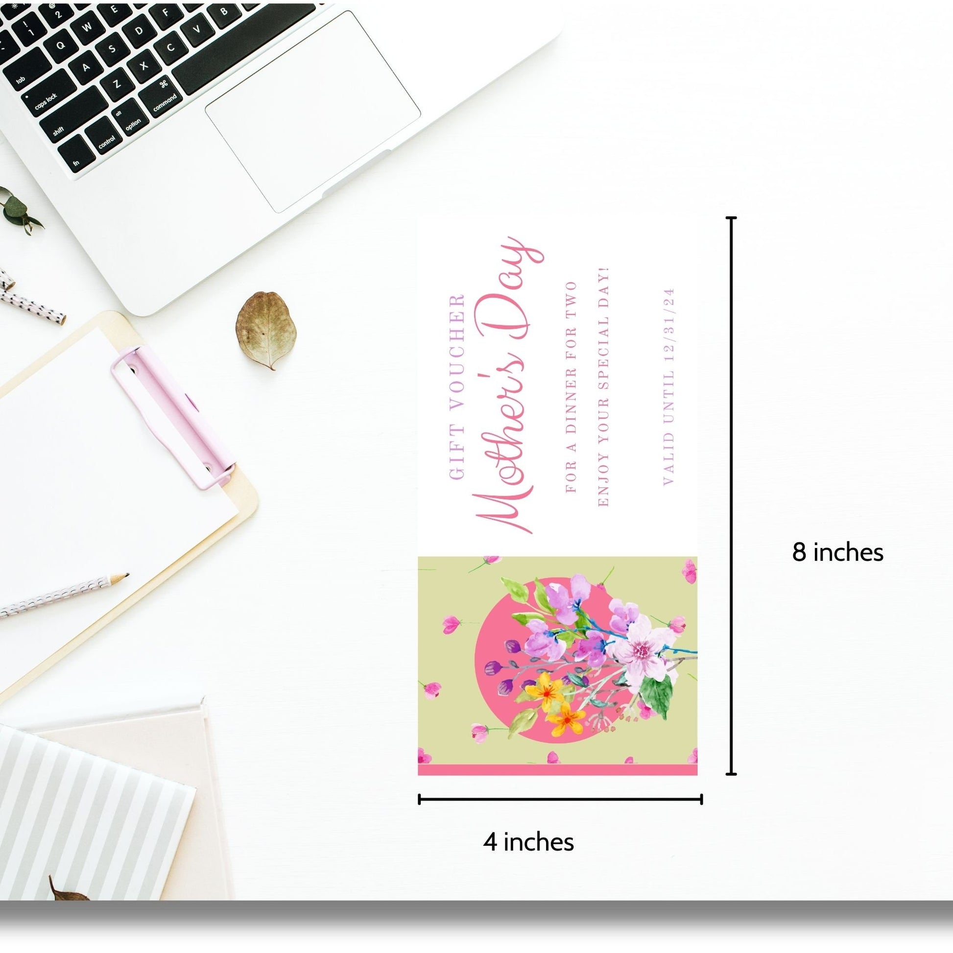 Gift Certificate Template Printable | Personalized Mothers Day Coupon | Editable Voucher | Instant Download | Client Customer Teacher Staff