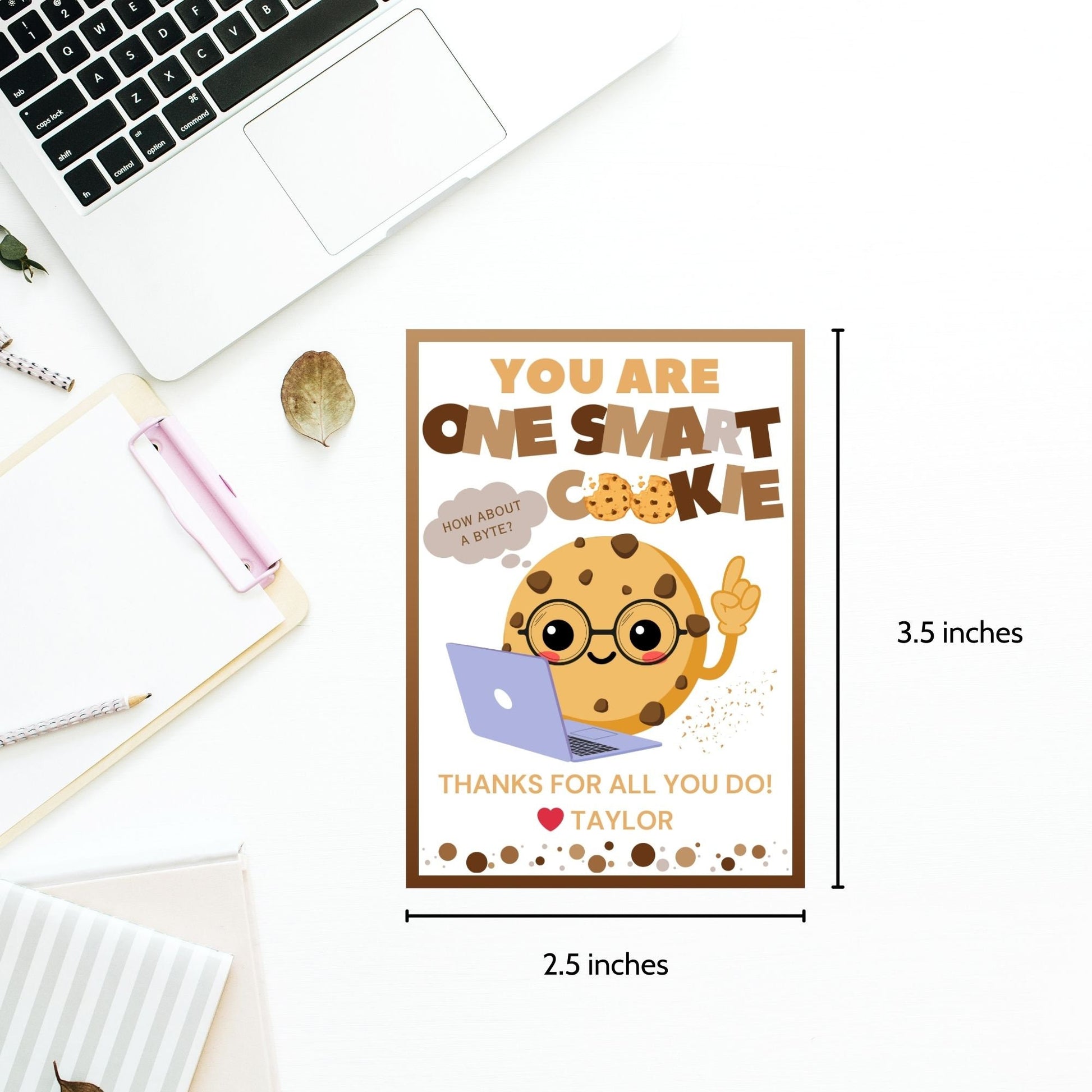 One Smart Cookie | Cookie Teacher Appreciation Gift Tag | Staff Educator Teacher Lender Realtor Broker Thank You | Teacher Appreciation Week