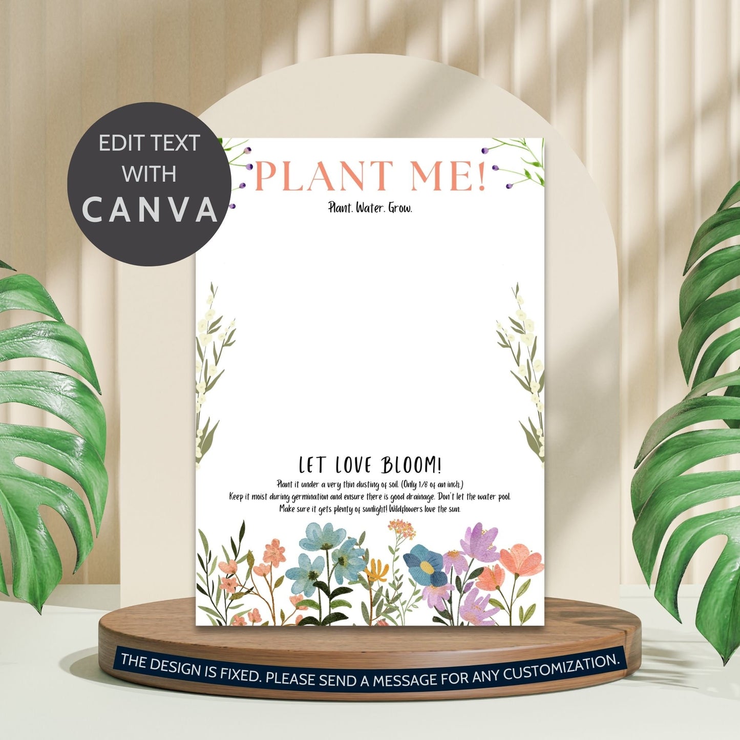 Plantable Wildflower Growing Paper Cards Seed Paper Wedding Stationery Wedding Party Favors Bridal Shower Funeral Memorial Plantable Packet