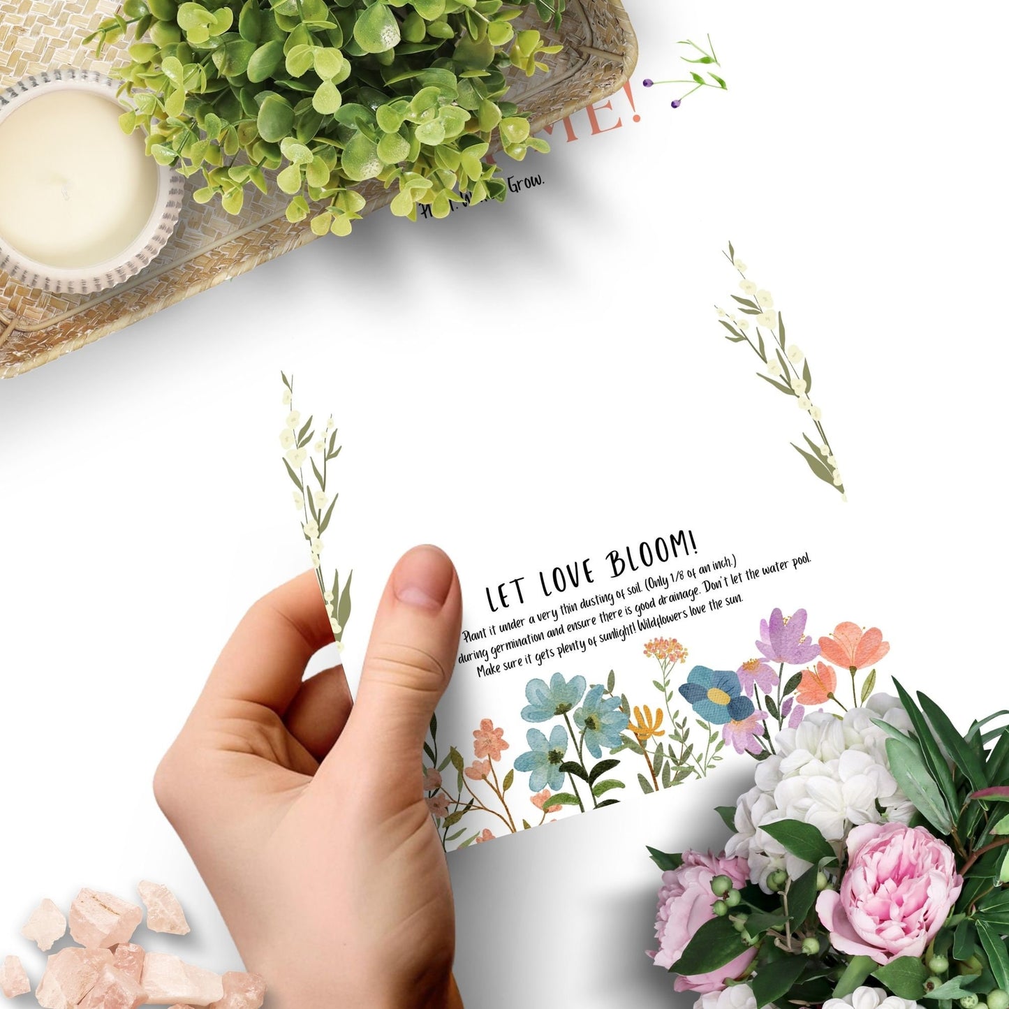 Plantable Wildflower Growing Paper Cards Seed Paper Wedding Stationery Wedding Party Favors Bridal Shower Funeral Memorial Plantable Packet