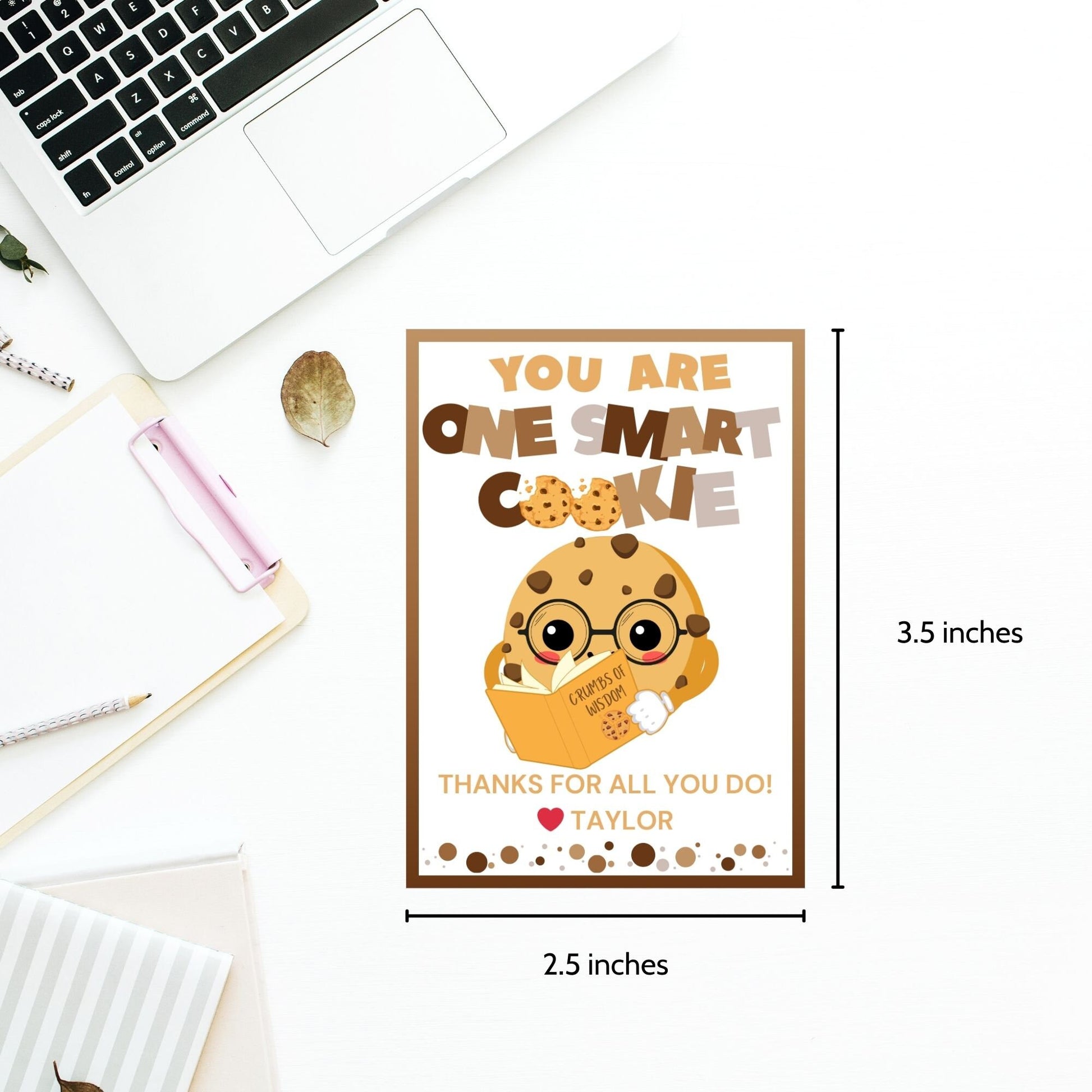 One Smart Cookie | Cookie Teacher Appreciation Gift Tag | Staff Educator Teacher Lender Realtor Broker Thank You | Teacher Appreciation Week