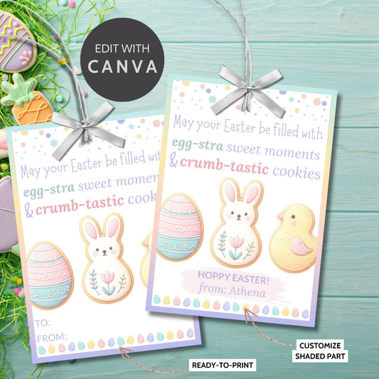 Easter Treat Bag Topper | Editable Easter Bag Topper | Treat Bag Topper Printable | Happy Easter Gift Tags | Instant Download