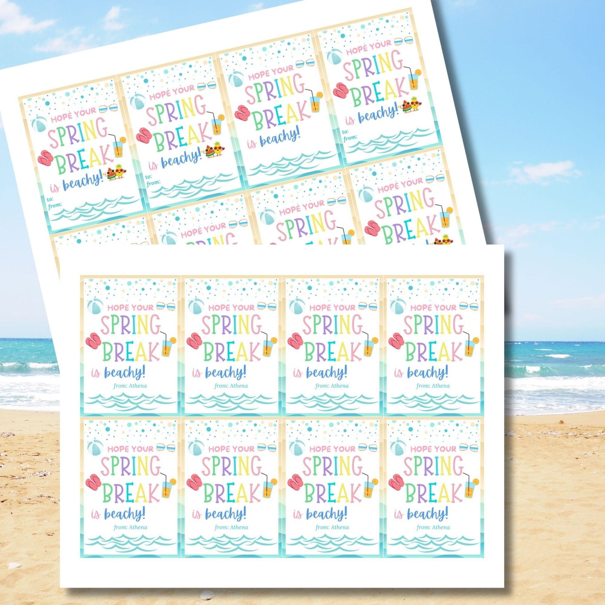 Teacher Gift Tag | Schools Out | Spring Break | Student Gift Ideas | No School | Field Trip Sticker | Beach Theme Tag