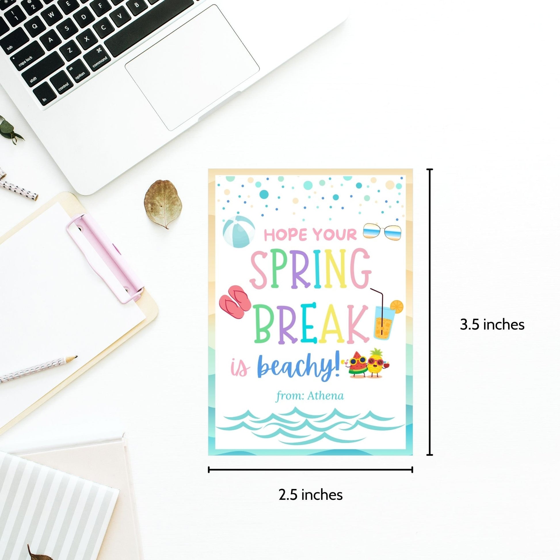 Teacher Gift Tag | Schools Out | Spring Break | Student Gift Ideas | No School | Field Trip Sticker | Beach Theme Tag