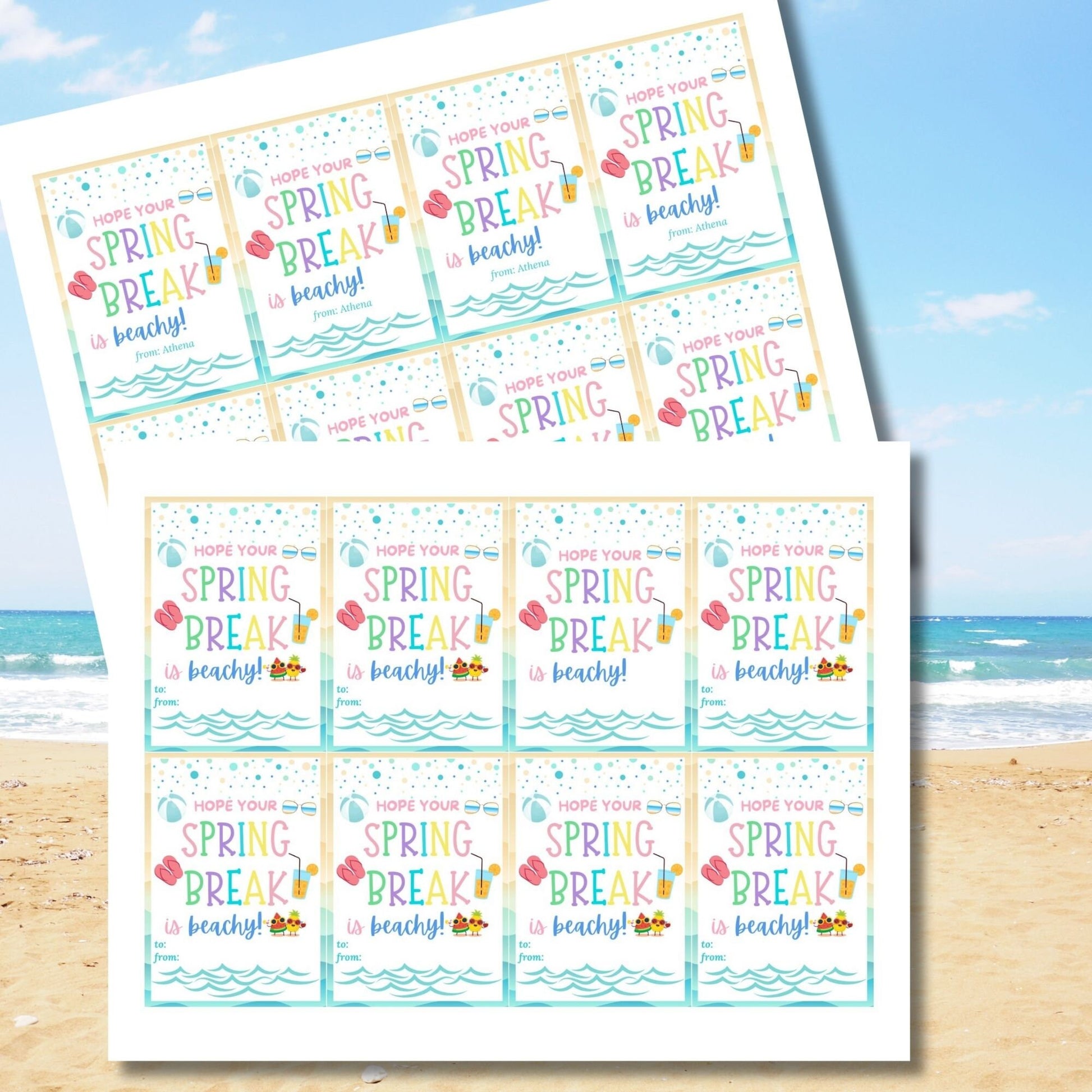 Teacher Gift Tag | Schools Out | Spring Break | Student Gift Ideas | No School | Field Trip Sticker | Beach Theme Tag