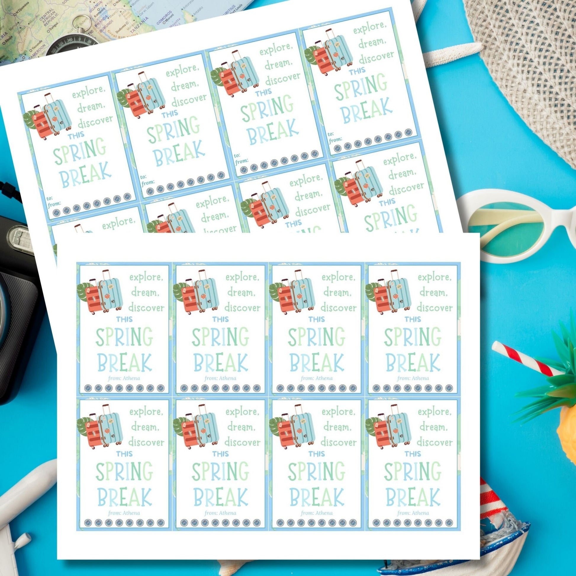 Teacher Gift Tag | Schools Out | Spring Break | Student Gift Ideas | No School | Field Trip Sticker | Beach Theme Tag | Spring Travel Tag