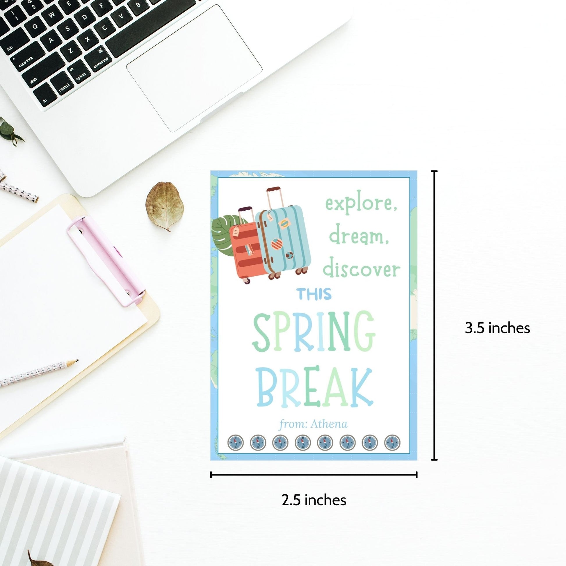 Teacher Gift Tag | Schools Out | Spring Break | Student Gift Ideas | No School | Field Trip Sticker | Beach Theme Tag | Spring Travel Tag