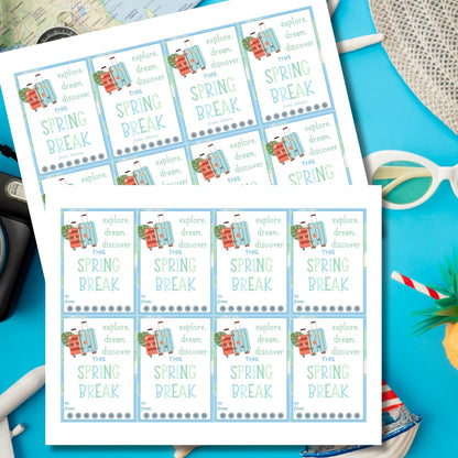 Teacher Gift Tag | Schools Out | Spring Break | Student Gift Ideas | No School | Field Trip Sticker | Beach Theme Tag | Spring Travel Tag