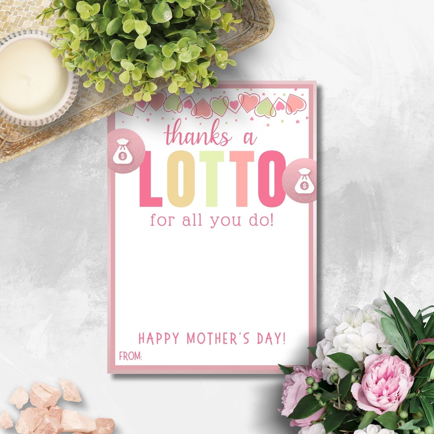 Mothers Day Gift | Lottery Ticket Gift Card Holder | Scratch Off Ticket | Thanks A Lotto | Instant Download | Scratch Ticket Holder