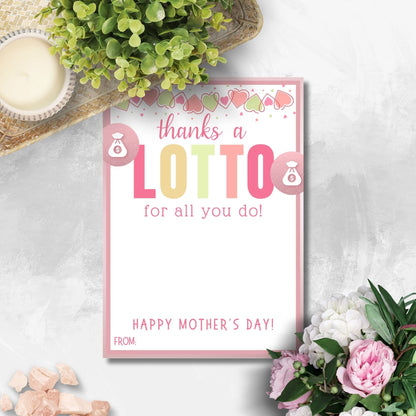 Mothers Day Gift | Lottery Ticket Gift Card Holder | Scratch Off Ticket | Thanks A Lotto | Instant Download | Scratch Ticket Holder