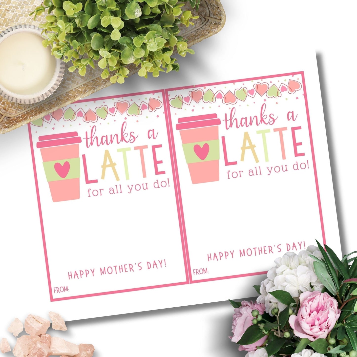 Mothers Day Gift | Coffee Gift Card Holder | Thanks A Latte | Instant Download | Gift for Mom Admin Day Teacher Sister Girlfriend Dog Mom