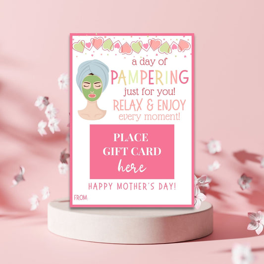 Mothers Day Gift Gift Card Holder Spa Salon Nail Hair Gift Card Pampering Gift for Mom Admin Day Teacher Sister Girlfriend Dog Mom