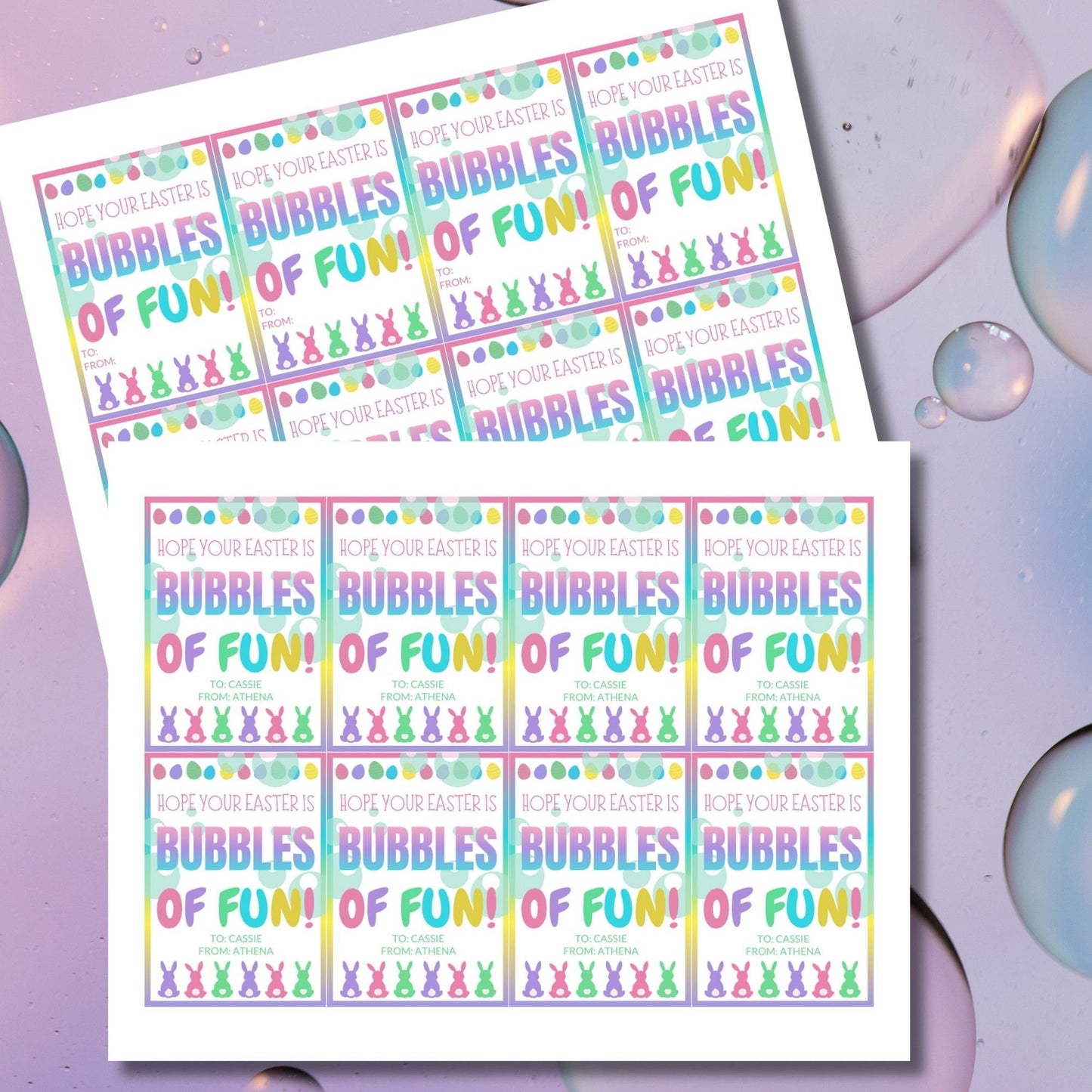 Classroom Favors | Bubble Tag Boy Girl | Easter Bubble Gift Tags | Editable Easter Gift Tags | Easter Classroom Gifts For Kids Student