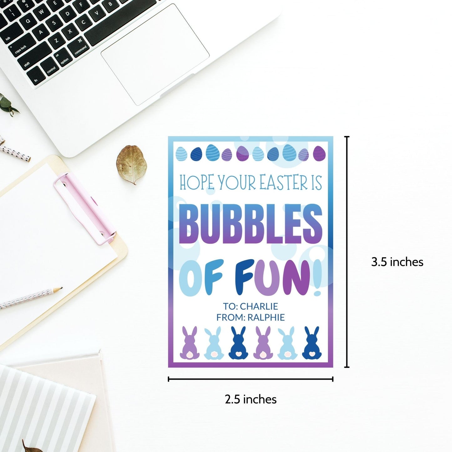 Classroom Favors | Bubble Tag Boy Girl | Easter Bubble Gift Tags | Editable Easter Gift Tags | Easter Classroom Gifts For Kids Student