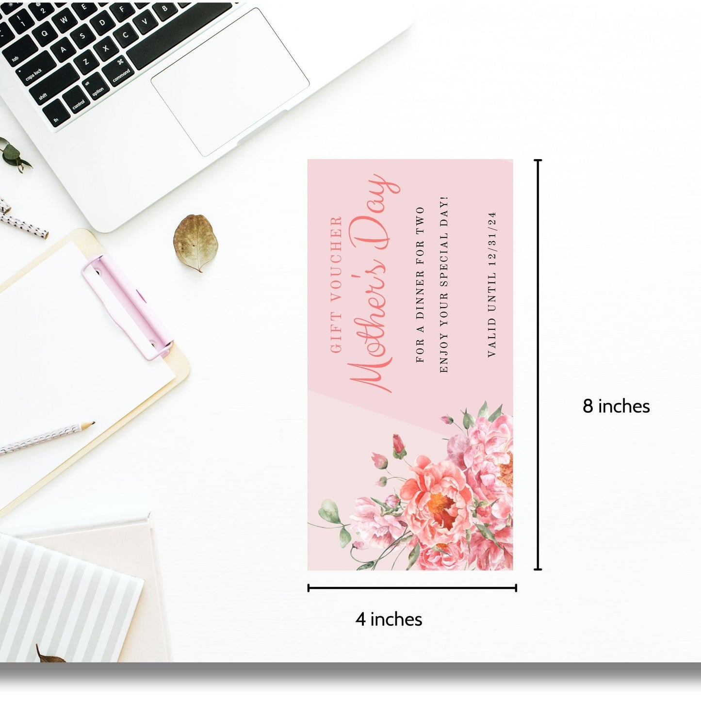 Gift Certificate Template Printable | Personalized Mothers Day Coupon | Editable Voucher | Instant Download | Client Customer Teacher Staff