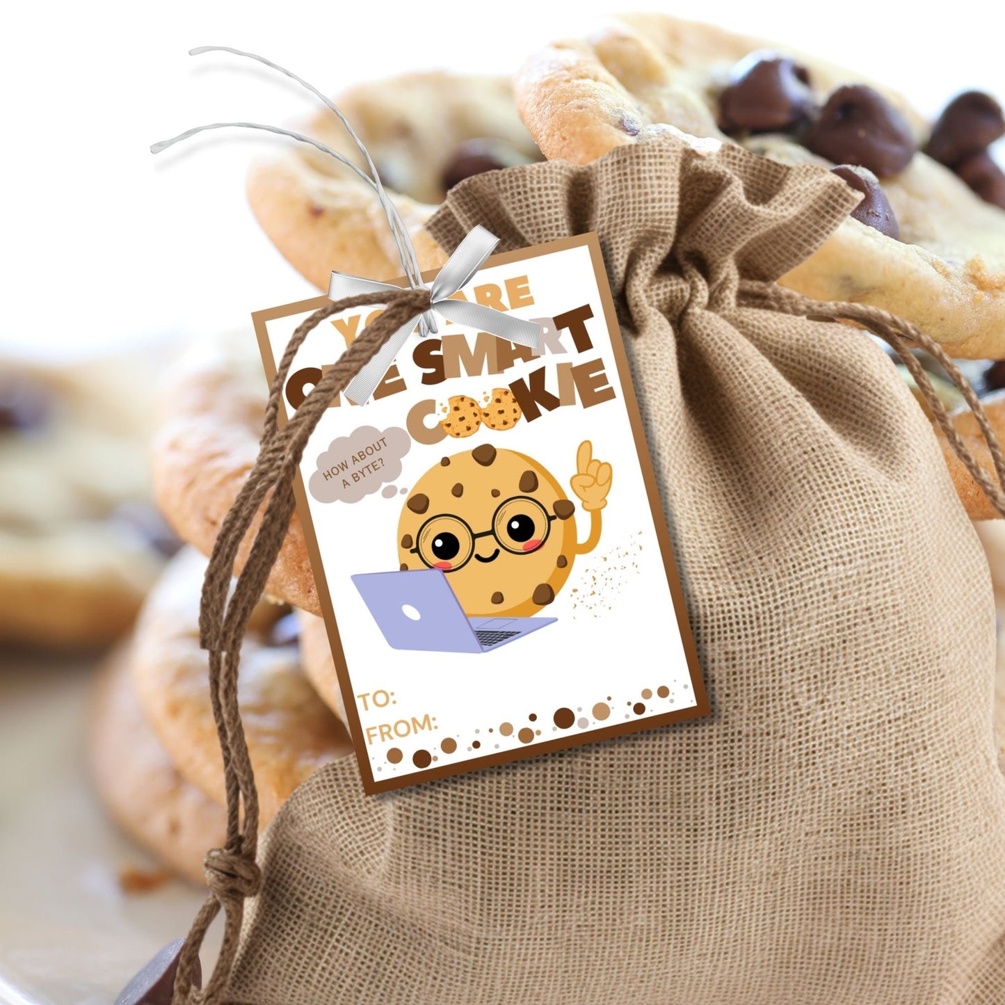 One Smart Cookie | Cookie Teacher Appreciation Gift Tag | Staff Educator Teacher Lender Realtor Broker Thank You | Teacher Appreciation Week