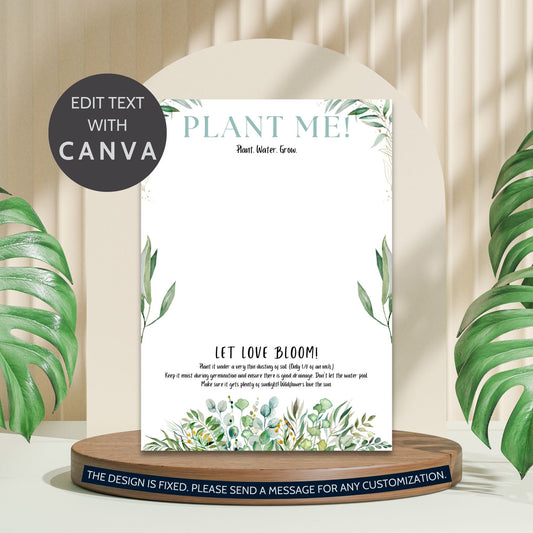 Plantable Wildflower Growing Paper Cards Seed Paper Wedding Stationery Wedding Party Favors Bridal Shower Funeral Memorial Plantable Packet