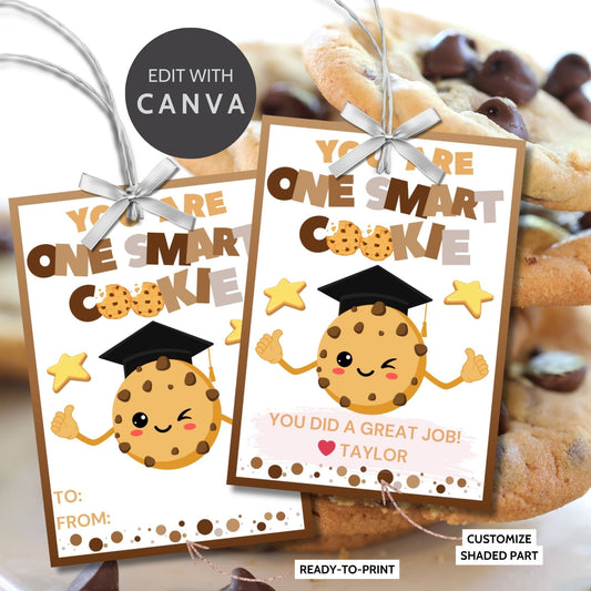 One Smart Cookie | Graduate Teacher Appreciation Gift Tag | Staff Educator Teacher Coach Thank You | Teacher Appreciation Week