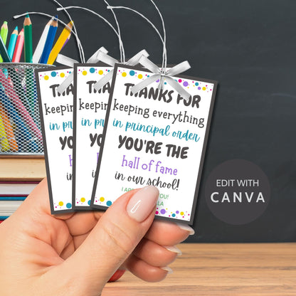 Assistant Principal Appreciation Gift Tag | Candy Chocolate Survival Kit Staff Educator Teacher Coach Thank You | Teacher Appreciation Week