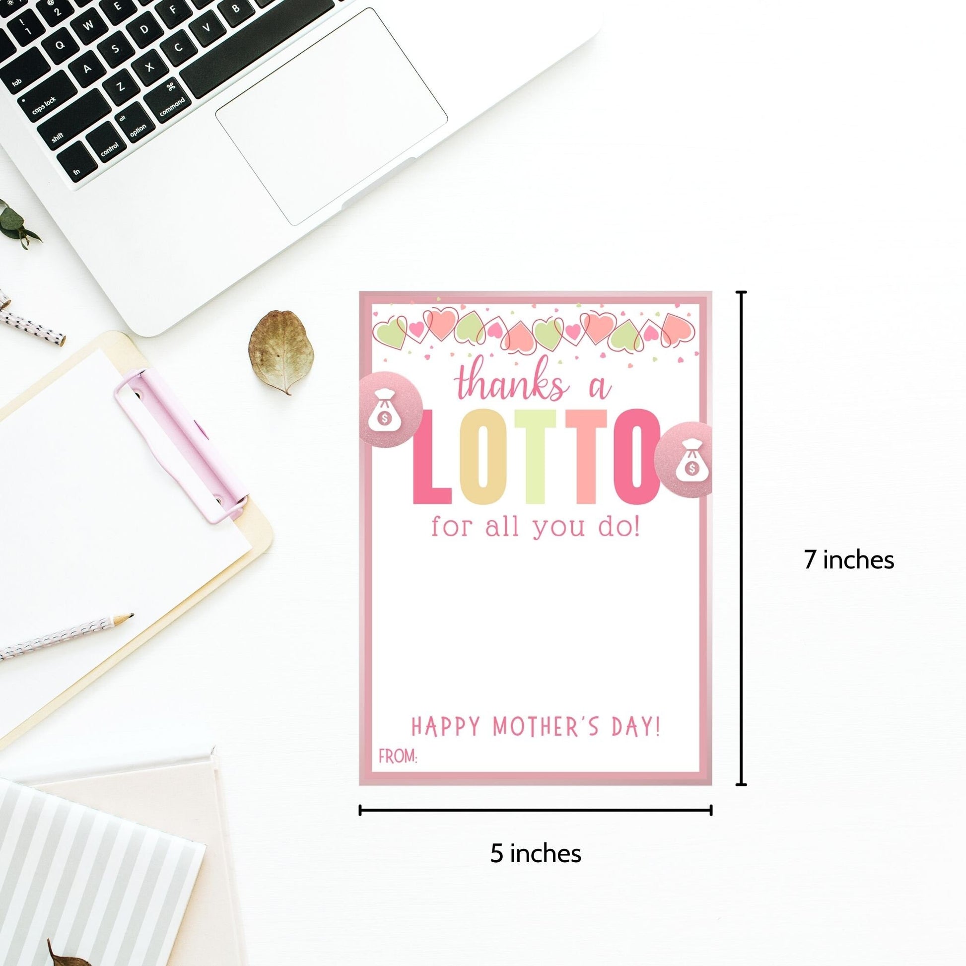 Mothers Day Gift | Lottery Ticket Gift Card Holder | Scratch Off Ticket | Thanks A Lotto | Instant Download | Scratch Ticket Holder