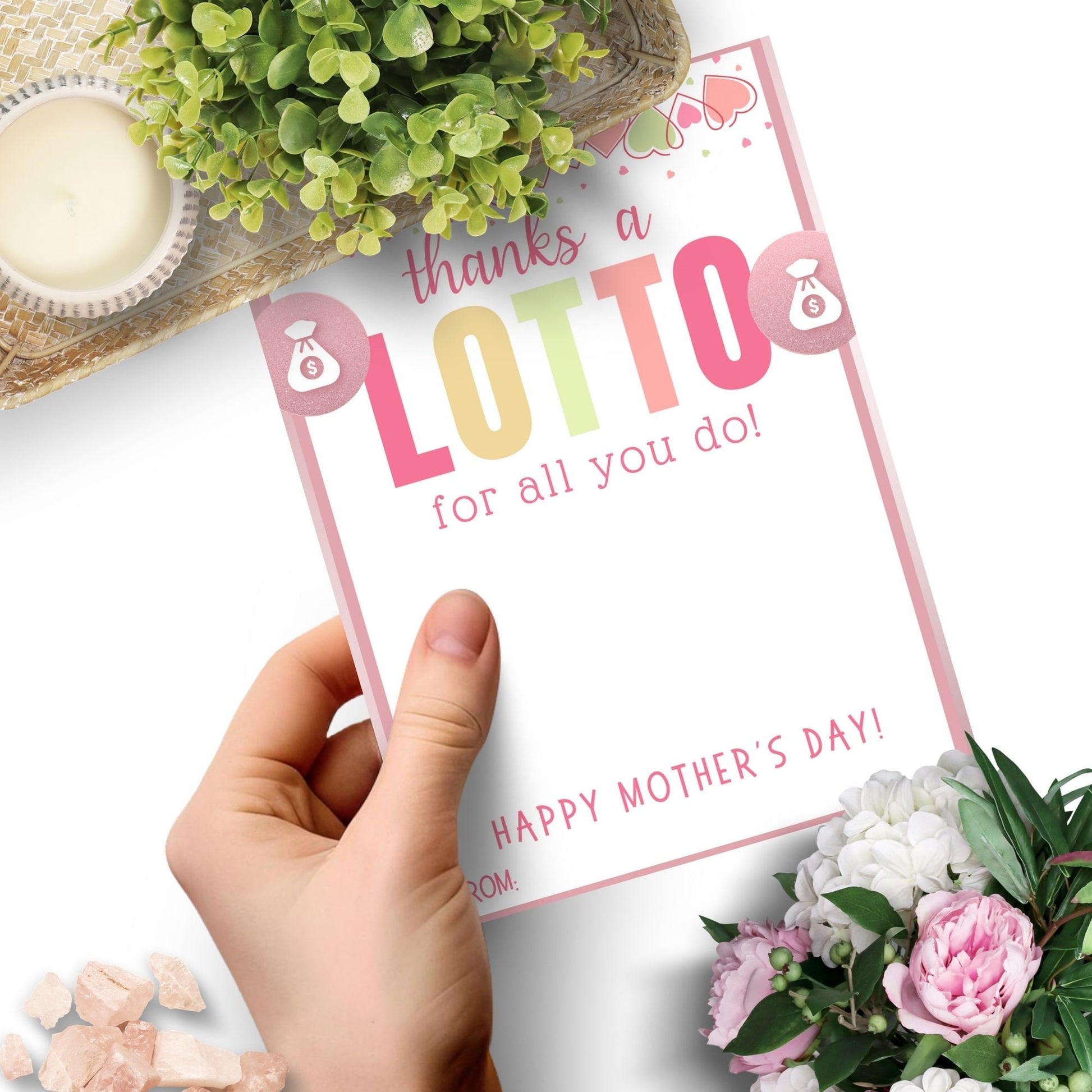 Mothers Day Gift | Lottery Ticket Gift Card Holder | Scratch Off Ticket | Thanks A Lotto | Instant Download | Scratch Ticket Holder