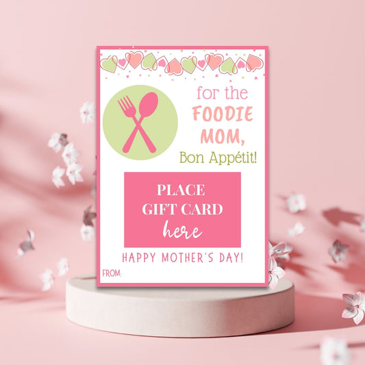 Mothers Day Gift Gift Card Holder Foodie Mom Food Lover Mom Chef Mom Gift Card Gift for Mom Admin Day Teacher Sister Girlfriend Dog Mom