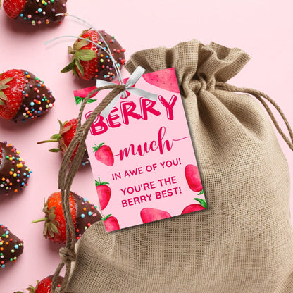 Teacher Appreciation Week | Printable Berry Thank You Tags | Strawberry Teacher Tag | Thank You Berry Much | Berry Best Teacher