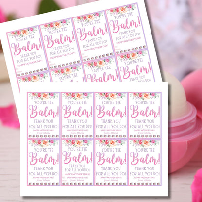 Lip Balm Valentine Mothers Day Printable Youre The Balm Balm Chapstick Body Balm Thank You Mom Staff Employee Teacher Friend Coworker Nurse